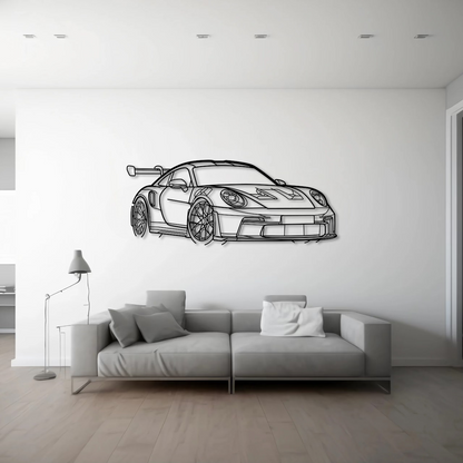 Porsche 911 (992) GT3 RS Angle Metal Wall Art - DopeCars