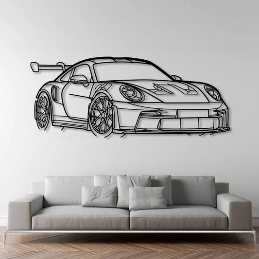 Porsche 911 (992) GT3 RS Angle Metal Wall Art - DopeCars