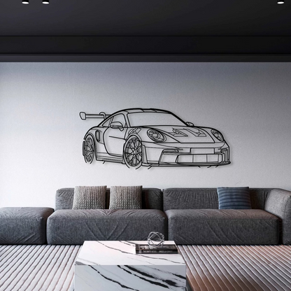 Porsche 911 (992) GT3 RS Angle Metal Wall Art - DopeCars