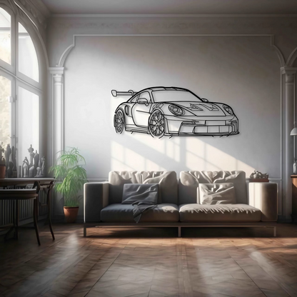 Porsche 911 (992) GT3 RS Angle Metal Wall Art - DopeCars