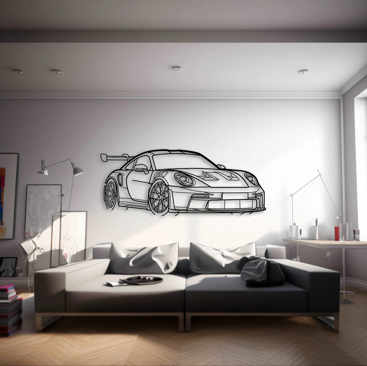 Porsche 911 (992) GT3 RS Angle Metal Wall Art - DopeCars