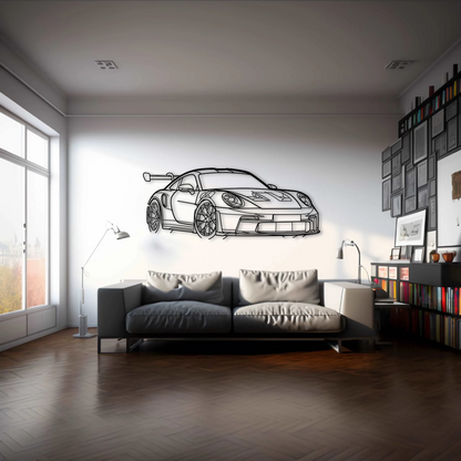 Porsche 911 (992) GT3 RS Angle Metal Wall Art - DopeCars