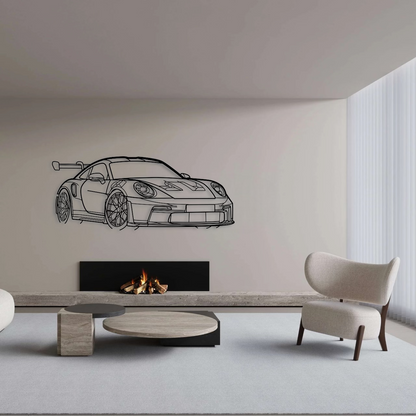 Porsche 911 (992) GT3 RS Angle Metal Wall Art - DopeCars