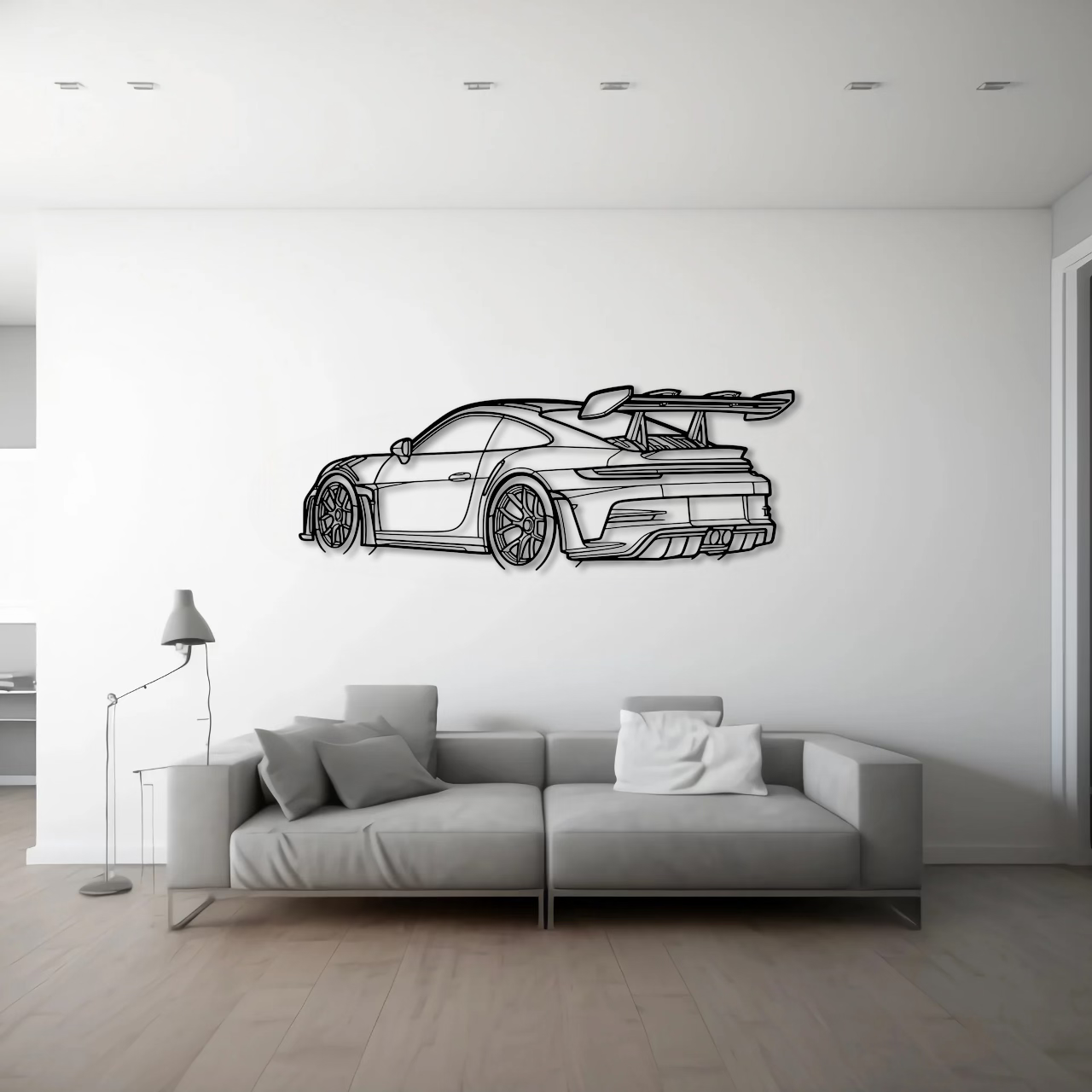Porsche 911 (992) GT3 RS Back Angle Metal Wall Art - DopeCars