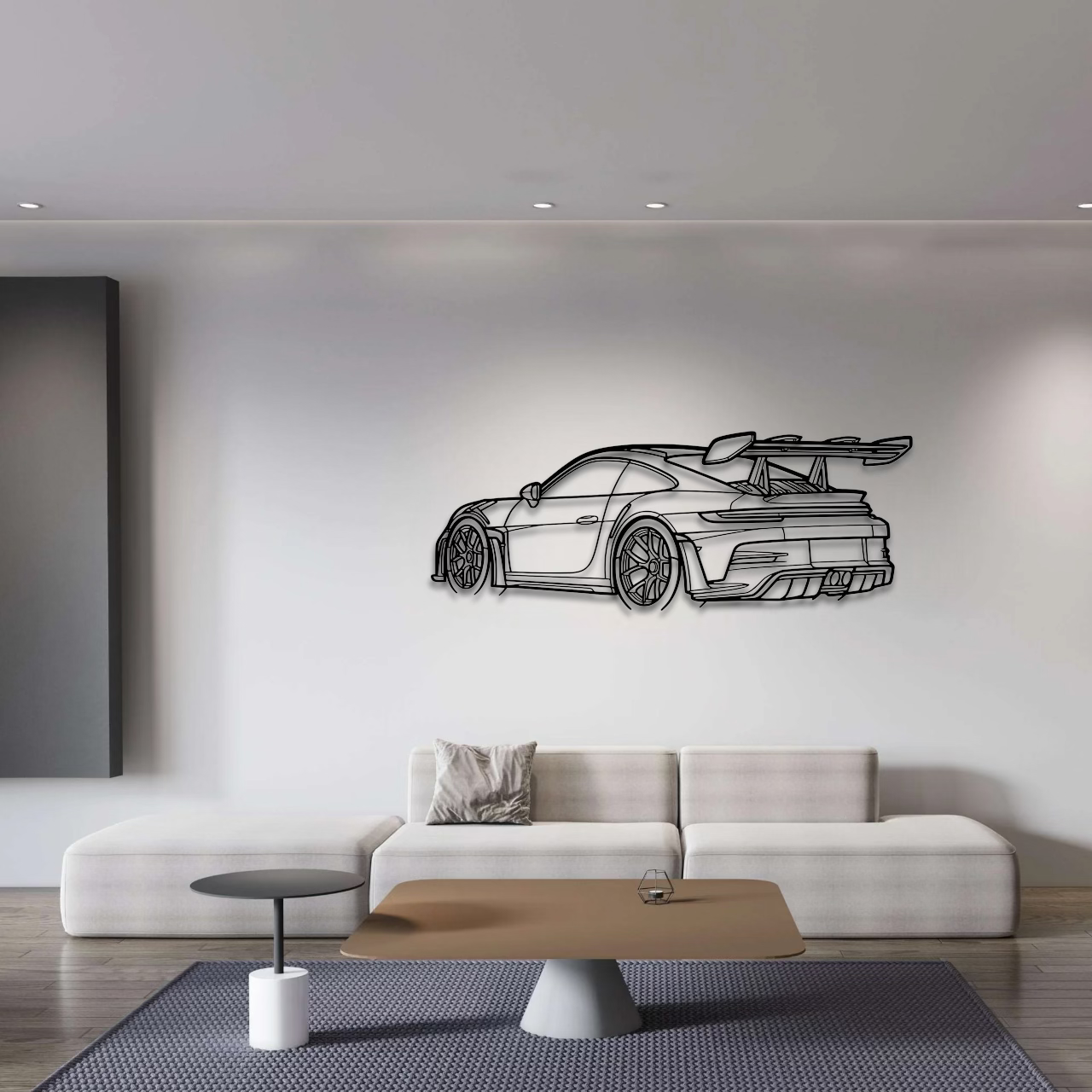 Porsche 911 (992) GT3 RS Back Angle Metal Wall Art - DopeCars