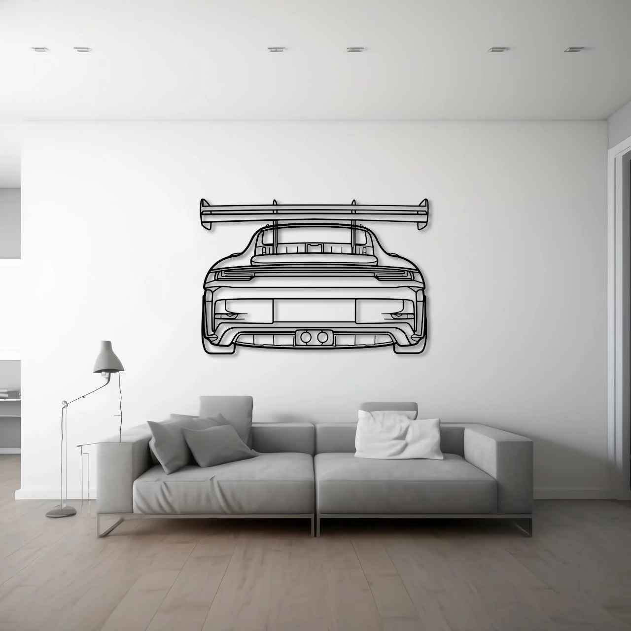 Porsche 911 (992) GT3 RS Back Metal Wall Art - DopeCars
