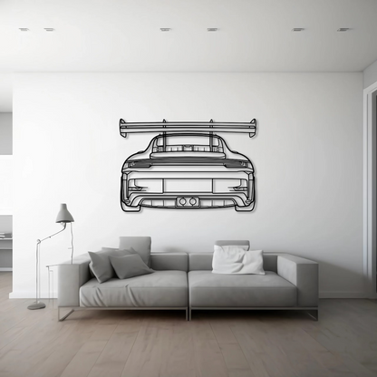 Porsche 911 (992) GT3 RS Back Metal Wall Art - DopeCars