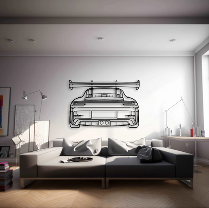 Porsche 911 (992) GT3 RS Back Metal Wall Art - DopeCars
