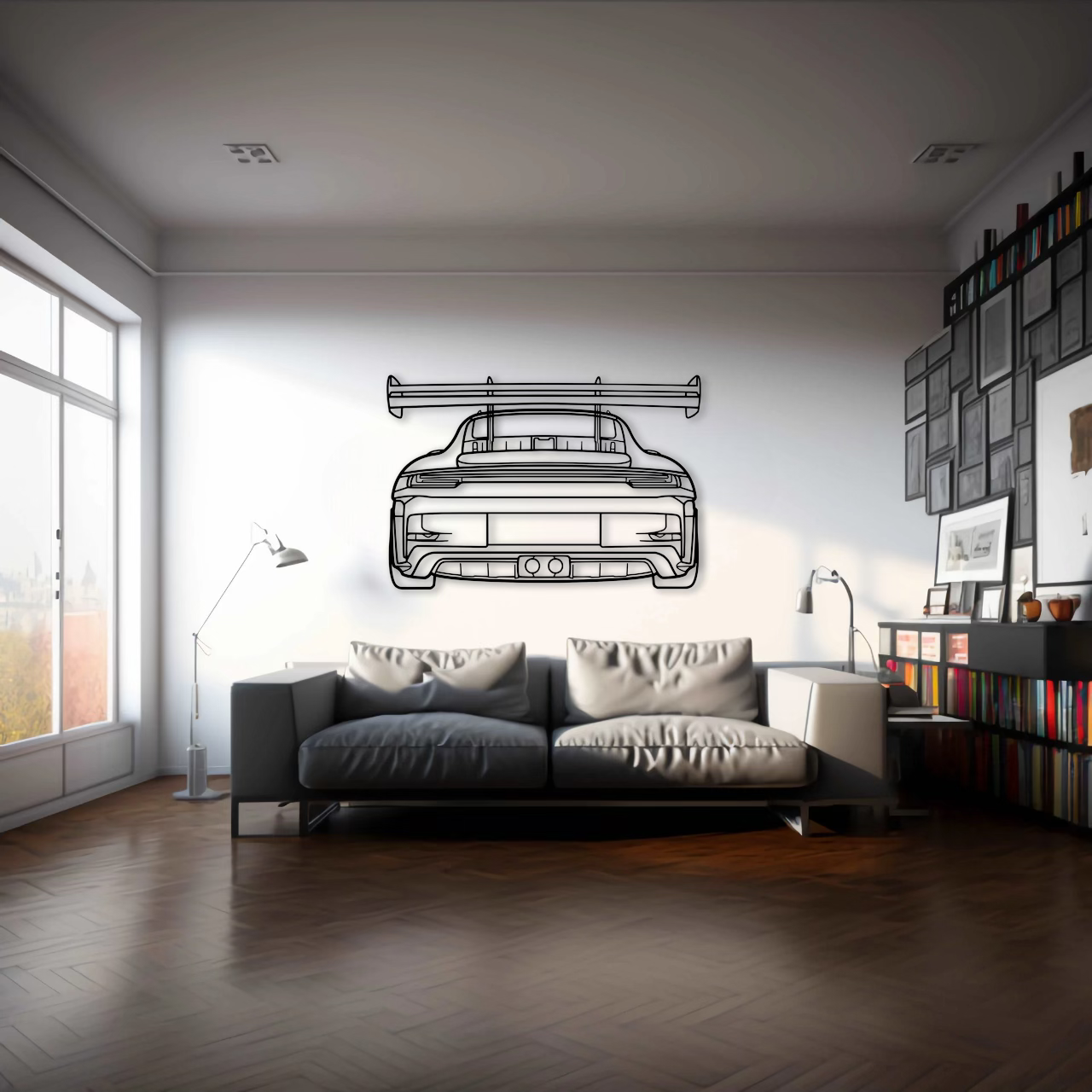 Porsche 911 (992) GT3 RS Back Metal Wall Art - DopeCars