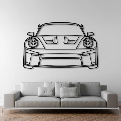 Porsche 911 (992) GT3 RS Front Metal Wall Art - DopeCars