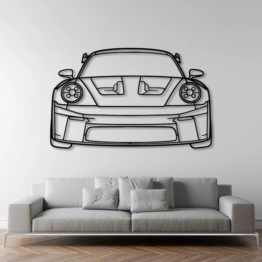 Porsche 911 (992) GT3 RS Front Metal Wall Art - DopeCars