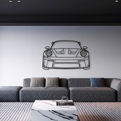 Porsche 911 (992) GT3 RS Front Metal Wall Art - DopeCars