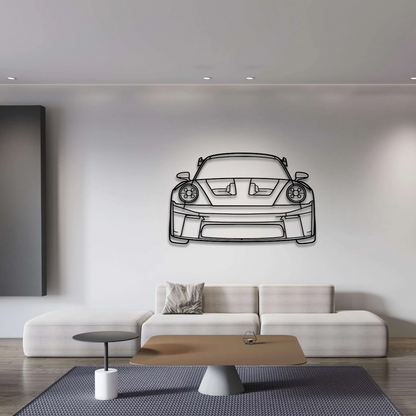 Porsche 911 (992) GT3 RS Front Metal Wall Art - DopeCars