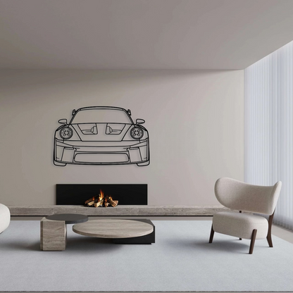 Porsche 911 (992) GT3 RS Front Metal Wall Art - DopeCars